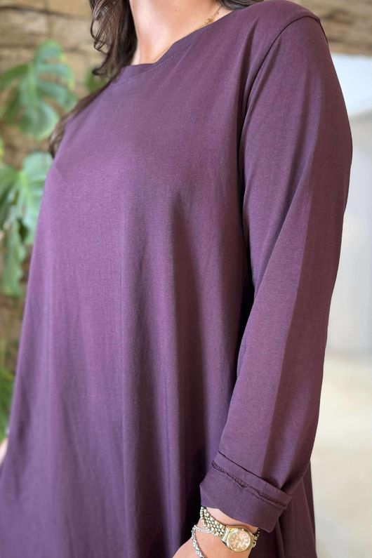 Made in Italy Oscar Midaxi Swing Dress Aubergine